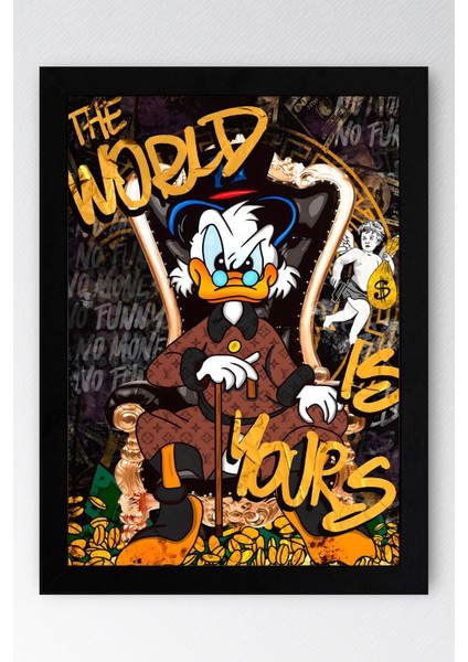 Scrooge Mcduck Varyemez Amca Çerçeveli Tablo - Print Money Serisi Poster Tablo fiyatları