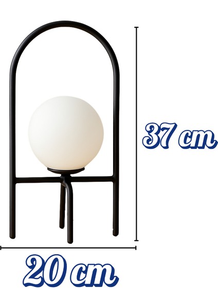 Modern Ay Siyah Metal Masa Lambası | Şık ve Dekoratif Gece Lambası | Salon - Yatak Odası - Ofis modelleri