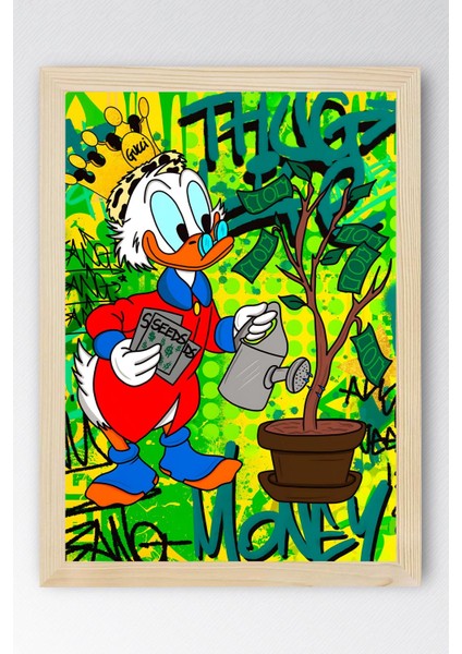 Scrooge Mcduck Varyemez Amca Çerçeveli Tablo - Print Money Serisi Poster Tablo fiyatları
