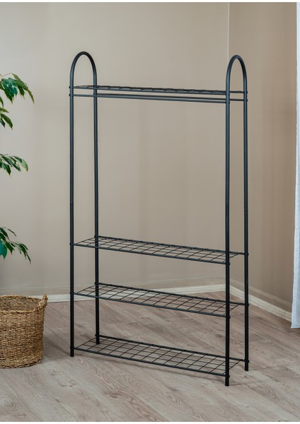 Elit 4 Siyah Metal Raflı Elbise Askısı Ayaklı Askılık Konfeksiyon Askılık fiyatları