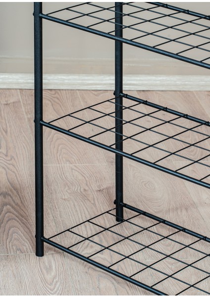 Elit 4 Siyah Metal Raflı Elbise Askısı Ayaklı Askılık Konfeksiyon Askılık fırsatları