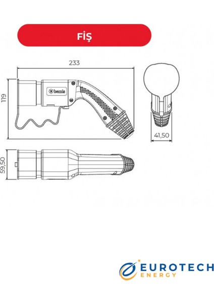 Eurotech Energy Ev Şarj Kablosu 32A 3mt fiyatları