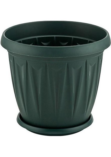 SY-5703 Plastik Ürgüp Tabaklı Saksı Takımı 3,5 Lt Yeşil 6 Adet modelleri