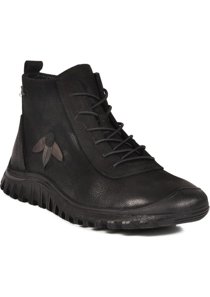 Siyah Vizon Nubuk Hakiki Deri Kadın Bot modelleri