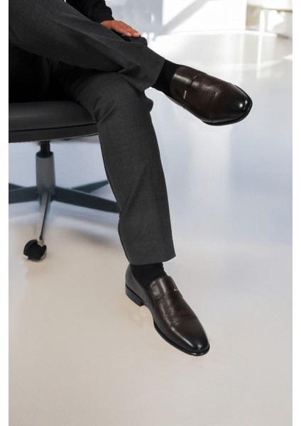 Kahverengi Hakiki Deri Erkek Klasik Ayakkabı modelleri