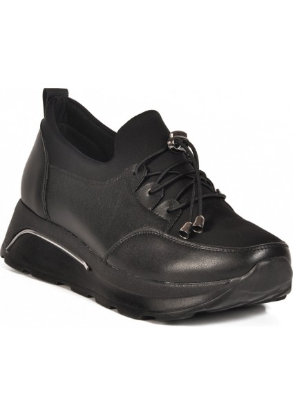 Siyah Kilit Bağcıklı Kadın Casual Ayakkabı modelleri