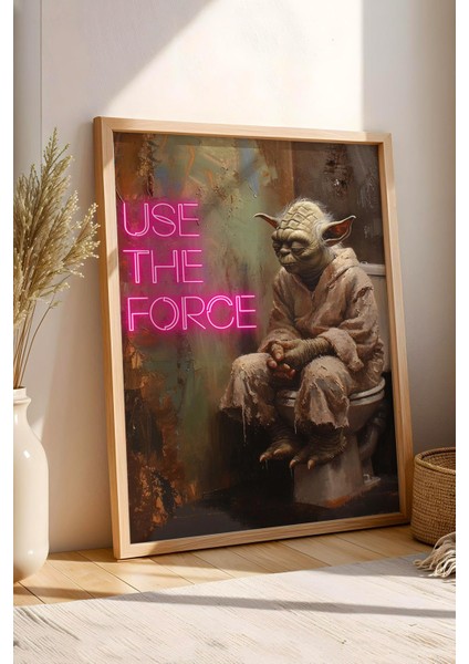 Yoda Use The Force Çerçeveli Tablo - Star Wars Wc Tuvalet Için Tablo fiyatları