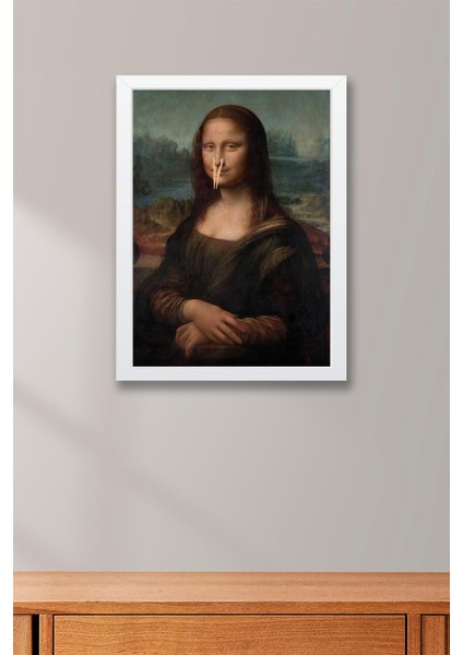 Burnu Mandallı Mona Lisa Çerçeveli Tablo - Wc Tuvalet Için Tablo fiyatları