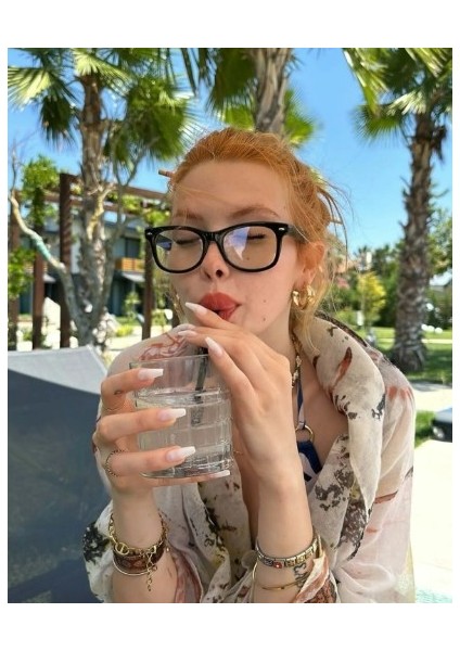 Siyah Kadın Mavi Işık Koruyucu Gözlük Wayfarer Rb Model