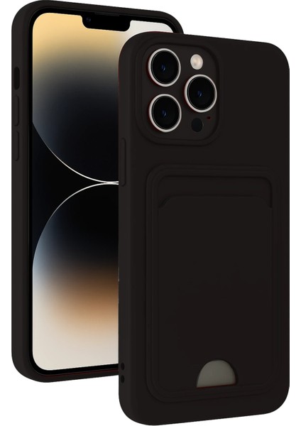Apple iPhone 13 Pro Kılıf Kartlıklı Soft Silikon Azn-Kelvin