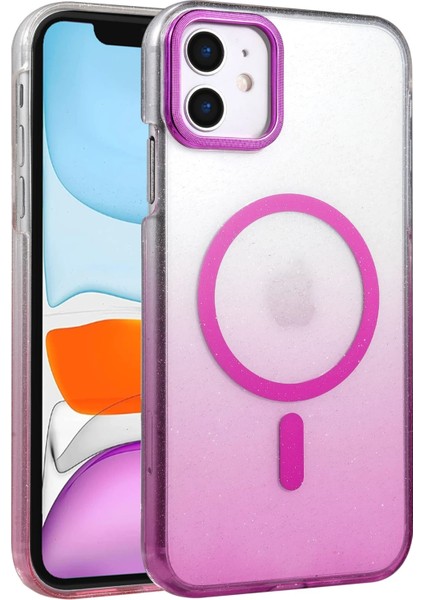 Apple iPhone 12 / 12 Pro Kılıf Simli Renk Geçişli Magesafe Kapak Azn-Fiyonk