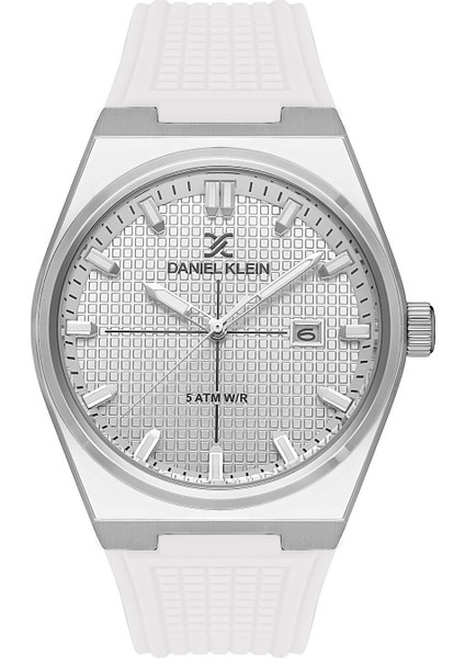 DK.1.10675.4 Beyaz Silikon Kordonlu Ikonik Metalik Tasarım Takvimli Erkek Kol Saati