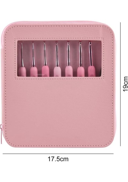 Pembe Çantalı Ergonomik Silikon Tığ Seti (2,5 Mm, 3,0 Mm, 3,5 Mm, 4,0 Mm, 4,5 Mm, 5,0 Mm, 5,5 Mm, 6,0 Mm)