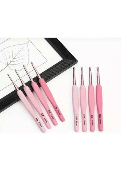Pembe Çantalı Ergonomik Silikon Tığ Seti (2,5 Mm, 3,0 Mm, 3,5 Mm, 4,0 Mm, 4,5 Mm, 5,0 Mm, 5,5 Mm, 6,0 Mm)
