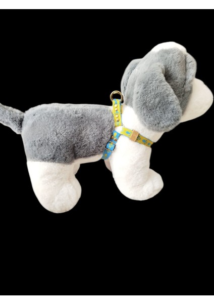 Köpek göğüs tasması minik ırk turkuaz sarı genişlik:1,5cm göğüs ölçüsü:25-45cm ayarlamalı dog harness GT3-19