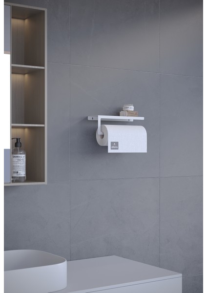 Metal Modern Şık Kağıt Havlu Askılığı ve Tuvalet Kağıtlığı Ikili Set | Paslanmaz, Yüksek Taşıma Kapasiteli, Askı + Raf Kullanım fırsatları