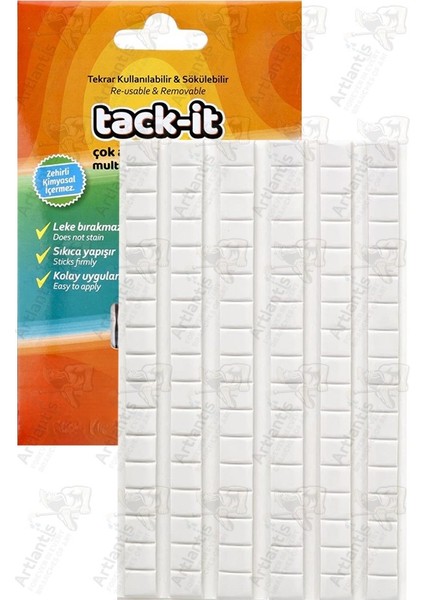 Hamur Yapıştırıcı Tack-It 50GR 1 Paket 65 Parça Macun Sakız Yapıştırıcı Takıt Çerçeve Afiş Duvar Iz Bırakmaz Sökülebilir