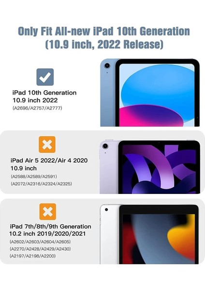 Apple iPad 10. Nesil 2022 10.9” / Apple 11. Nesil A16 2025 11” Uyumlu Kalem Bölmeli Uyku Modlu Akıllı Tri Folding Kılıf fırsatları