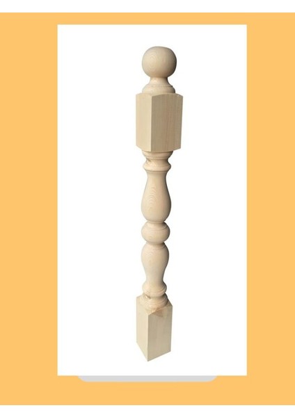 Ahşap Merdiven Baba – 95 cm Çam Dekoratif Başlangıç ve Bitiş Direği