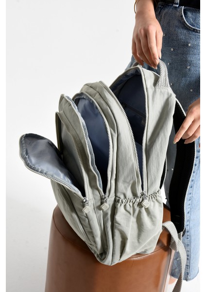 Bolsas Kadın Okul Sırt Çanta Açık Gri 1087 modelleri