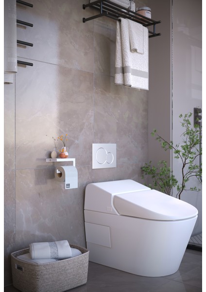 Modern 3’lü Set | Raflı Tuvalet Kağıtlığı, Havlu Askılığı, Rulo Kağıt Havlu Askılığı + Fön Makinesi Tutucu | Paslanmaz, Yüksek Taşıma Kapasiteli fiyatları