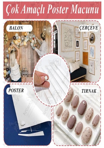 Hamur Yapıştırıcı Tack-It 50GR 2 Paket 65 Parça Macun Sakız Yapıştırıcı Takıt Çerçeve Afiş Duvar Iz Bırakmaz Sökülebilir modelleri