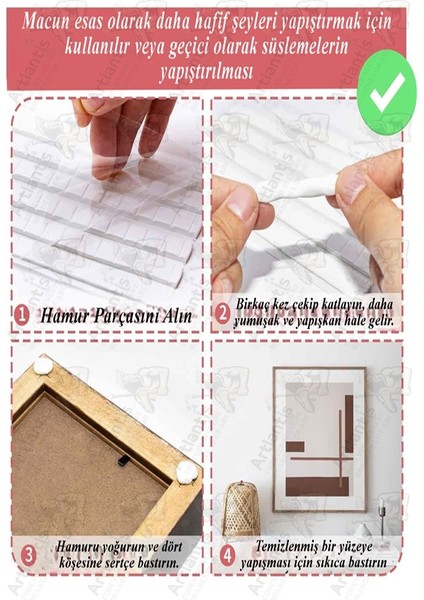 Hamur Yapıştırıcı Tack-It 50GR 2 Paket 65 Parça Macun Sakız Yapıştırıcı Takıt Çerçeve Afiş Duvar Iz Bırakmaz Sökülebilir fırsatları