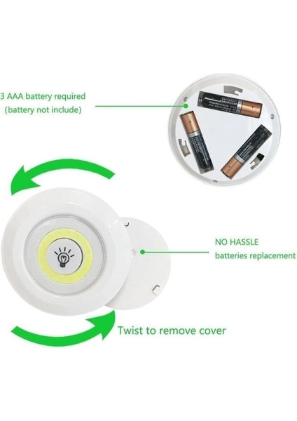 Uzaktan Kumandalı Yapışkanlı Kablosuz Pilli LED 3’lü Spot Lamba fırsatları