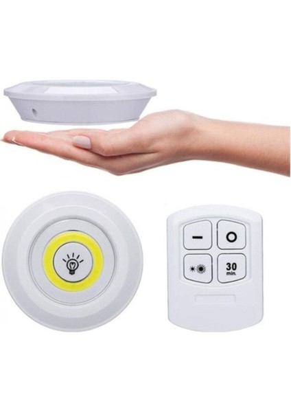 3'lü Uzaktan Kumandalı Yapışkanlı Kablosuz LED Spot Lambalar