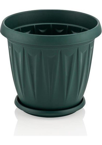 SY-5702 Plastik Ürgüp Tabaklı Saksı Takımı 2,3 Litre Yeşil 6 Adet modelleri