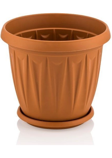 SY-5702 Plastik Ürgüp Tabaklı Saksı Takımı 2,3 Litre Kahverengi 6 Adet modelleri