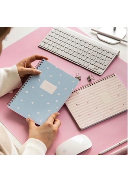 A5 Spiralli Karton Kapak Çizgili Okul Defteri 80 Yaprak 2'li Set - Ders Programlı - Kiraz fiyatları