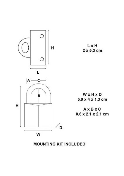 Lock 914060REURD Dikdörtgen Çelik Kapak Seti ve Anahtarlı Asma Kilit fiyatları