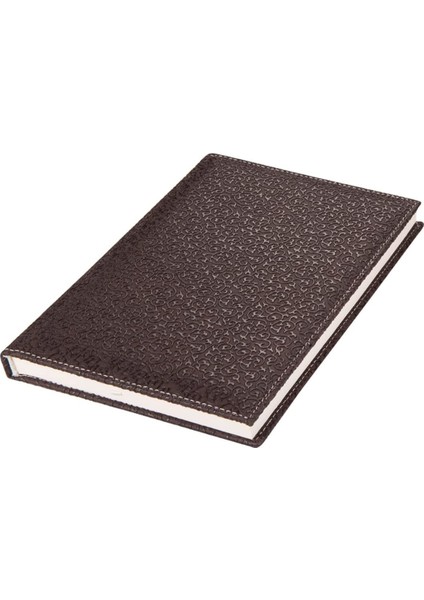4811 Defter 14X20 Cm. Çi̇zgi̇li̇ 160 Yapraklı Suni Deri Hilton Desen Kapaklı Kahverengi, Kahverengi