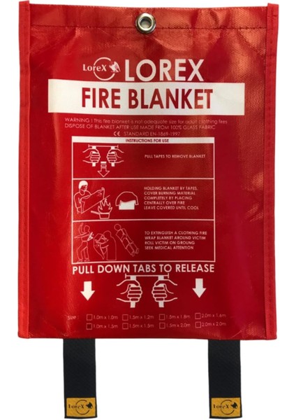 LR-FB2016CP Premium Serisi 200CM x 160CM Çantalı Yangın Battaniyesi