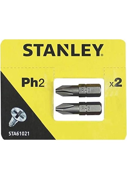 STA61021/XJ Vidalama Uç, Metalik, 2 Adet, PH2X25MMX2.