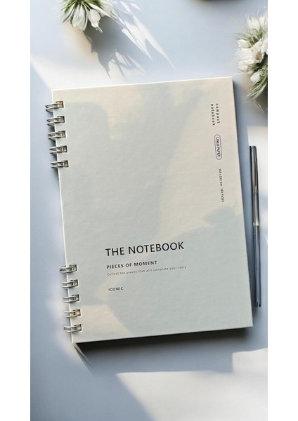 Tanıtım Spiralli 80 Yaprak Çizgili A5 Defter, Not Defteri, Okul Defteri, 4 Farklı Renk Seçeneği (01 Light Grey)