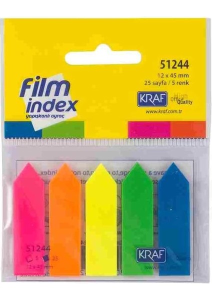 Index Fılm (Pp) 12X44MM Ok Şekilli 5 Renk x 25YP 51244