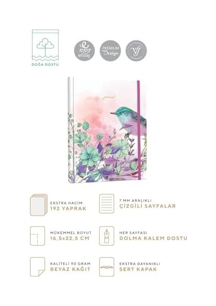 Spiralli Defter Sert Kapak 192 Sayfa 96 Yaprak 17X24 cm 90GR. Çizgili modelleri