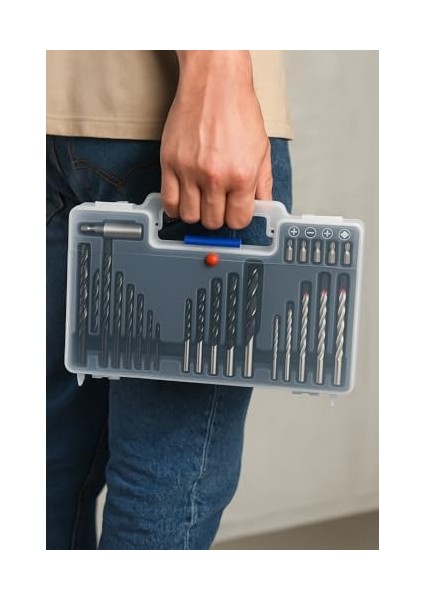 300 Parça Profesyonel Matkap Uç ve Aksesuar Seti, Taşınabilir Çantalı, Metal, Beton, Ahşap Uyumlu Uçlar, Tornavida Uçları, Adaptör, Plastik Dübel Dahil, Her Yüzeye Uygun Delme ve Vidalama modelleri