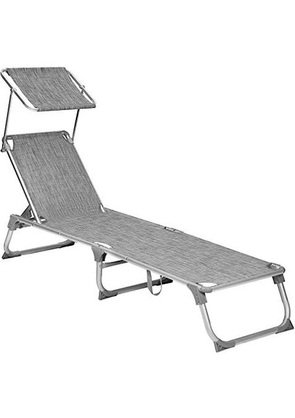 Ayarlanabilir ve Katlanabilir Gölgelikli Şezlong, 55X193X31 Cm, Gri Kırçıllı, GCB19TG fiyatları