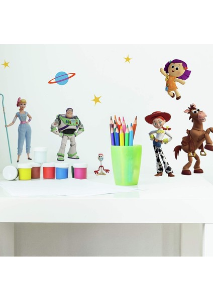 RMK4008SCS Toy Story 4 Soy ve Yapıştır Duvar Çıkartması, Yeşil, Mavi, Sarı