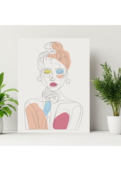 Düşünen Kız Tasarımlı Dekorasyon 30X40 Kanvas Tablo