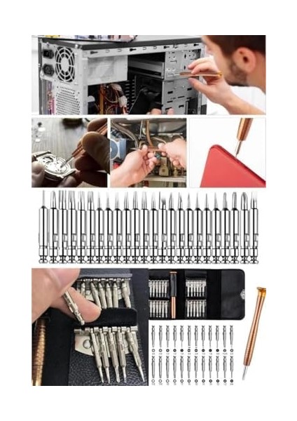 Seti Tamir Kiti, Deri Cüzdan Kılıflı, Bilgisayar, Telefon ve Saat Tamir Pratik ve Basit Kit Cüzdanlı modelleri