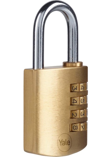 Y150B/40/130/1 Şifreli Pirinç Asma Kilit, Standart Koruma, Çelik Halka, 4 Haneli Şifre, 40 Mm, Sarı