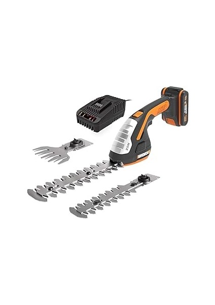 WG801E.5 20VOLT 2.0AH. Li-Ion Şarjlı Profesyonel Avuç Içi Çim Kesme, Çit Budama/çapalama