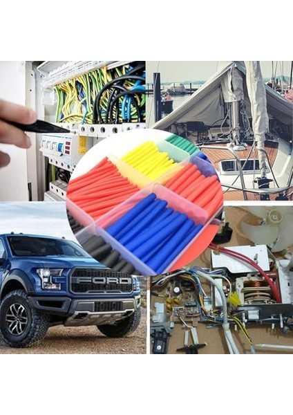 560 Parça Isıyla Daralan Makaron Seti, Kutulu, Renkli, Farklı Çaplarda Isıyla Büzüşen Kablo Koruma Kılıfı, Elektrik Yalıtım Kiti, Su Geçirmez, Alev Geciktirici, Kablo Onarım ve Izolasyonu modelleri