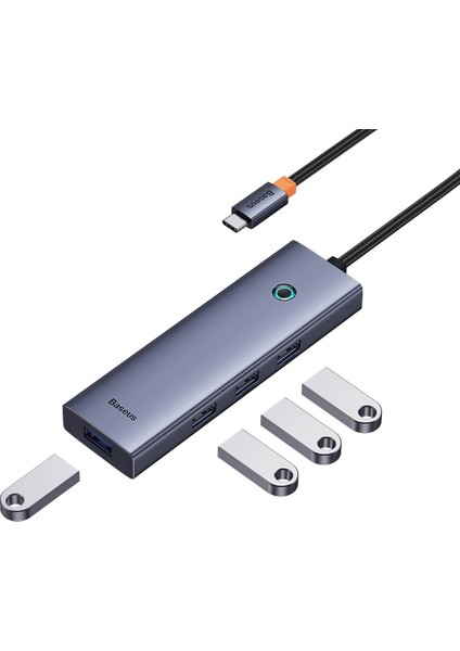 C To C 4-Port Hub - Uzay Grisi