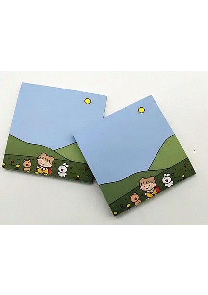 Okula Giderken Temalı Renkli Not Seti