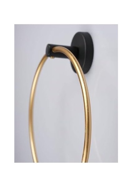 Yuvarlak Havluluk Havlu Askısı Altın Siyah S-102 modelleri